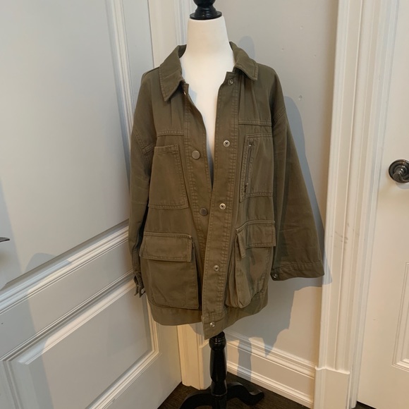 Topshop Khaki Shaket - L - Picture 2 of 13